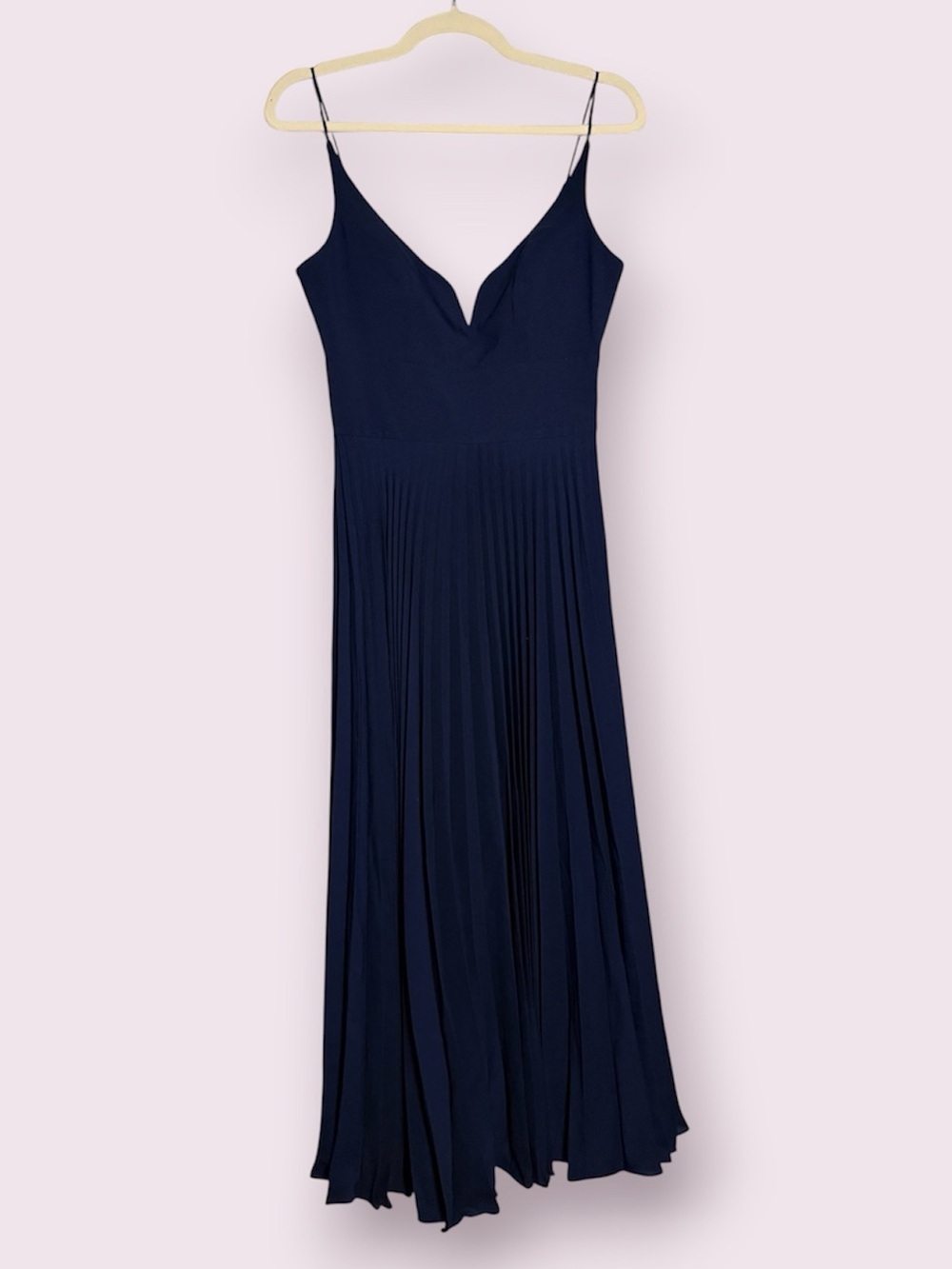 Nicole Miller Collection Navy Blue Sleeveless Pleated Dress Size 4